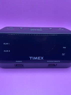 TIMEX T129 RediSet Dual Alarm Clock with Dual USB Charging Outlet